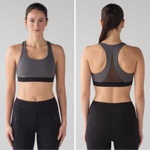 Lululemon Invigorate Bra Size 6 Heathered Black / Black